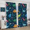 AuiMzoo Dinosaur Blackout Curtains, Cute Dinosaur Animal Print Pattern Rod Pocket Window Treatments for Kids Boys Girls Bedroom Living Room Nursery Curtains63X72 Inch view 4