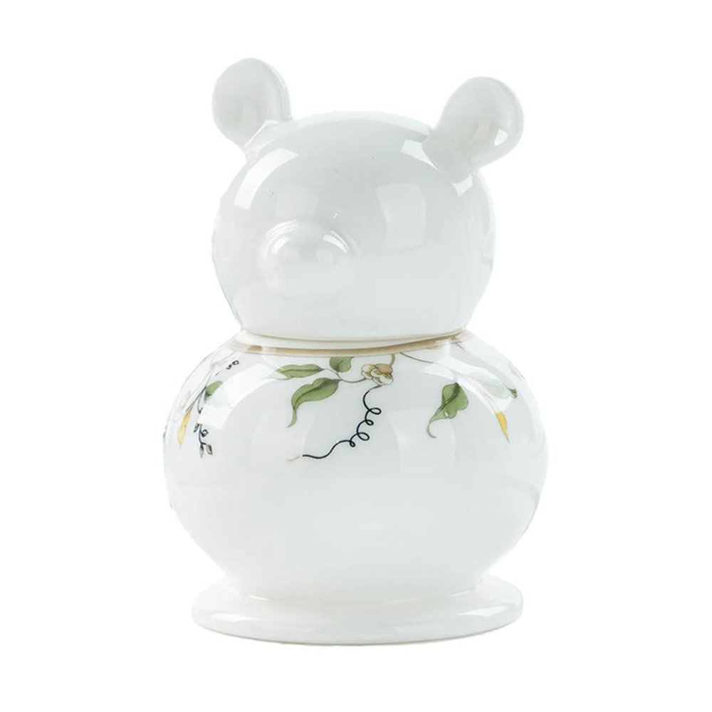 ROHNES Cute Toothpick Holder Ceramic Desktop White Toothpick Holder Dispenser Reusable Dental Floss Cotton Swab Toothpick Box