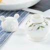 ROHNES Cute Toothpick Holder Ceramic Desktop White Toothpick Holder Dispenser Reusable Dental Floss Cotton Swab Toothpick Box view 4