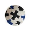 African Basket - Siwe/Rwanda Basket/Woven Bowl/Sisal & Sweetgrass Basket/Black, White, Blue view 1