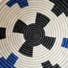 African Basket - Siwe/Rwanda Basket/Woven Bowl/Sisal & Sweetgrass Basket/Black, White, Blue view 2