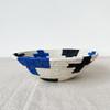 African Basket - Siwe/Rwanda Basket/Woven Bowl/Sisal & Sweetgrass Basket/Black, White, Blue view 4