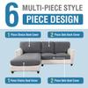 H.VERSAILTEX Sectional Couch Covers 6 Pieces Stretch Sofa Covers for Sectional Sofa Set Separate L Shaped Couch Cover for Both Left/Right Couch (Seat and Back: 1 Chaise + 2 Sofa, Grey) view 3
