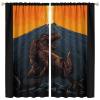 AuiMzoo Dinosaur Curtains, Kids Boys Girls Raptors Dinosaurs Cute Space Planet Decorative Theme, Bedroom Living Room Nursery Blackout Curtains42X45 Inch view 1