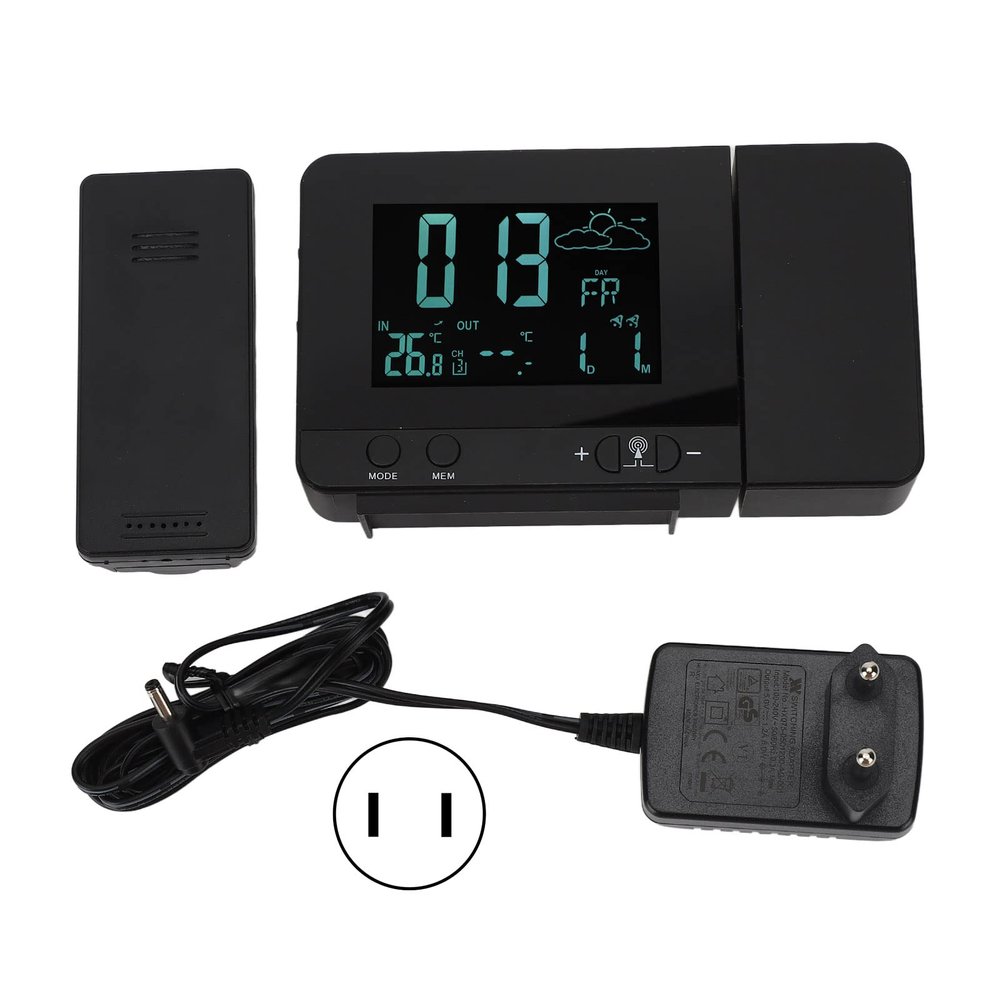 Alvinlite Digital Alarm Clock|Ceiling Projection Clock|8 Colors Backlight Color Temperature Weather Display Snooze Function USB Alarm Clock 100240V |US| Projection Clocks
