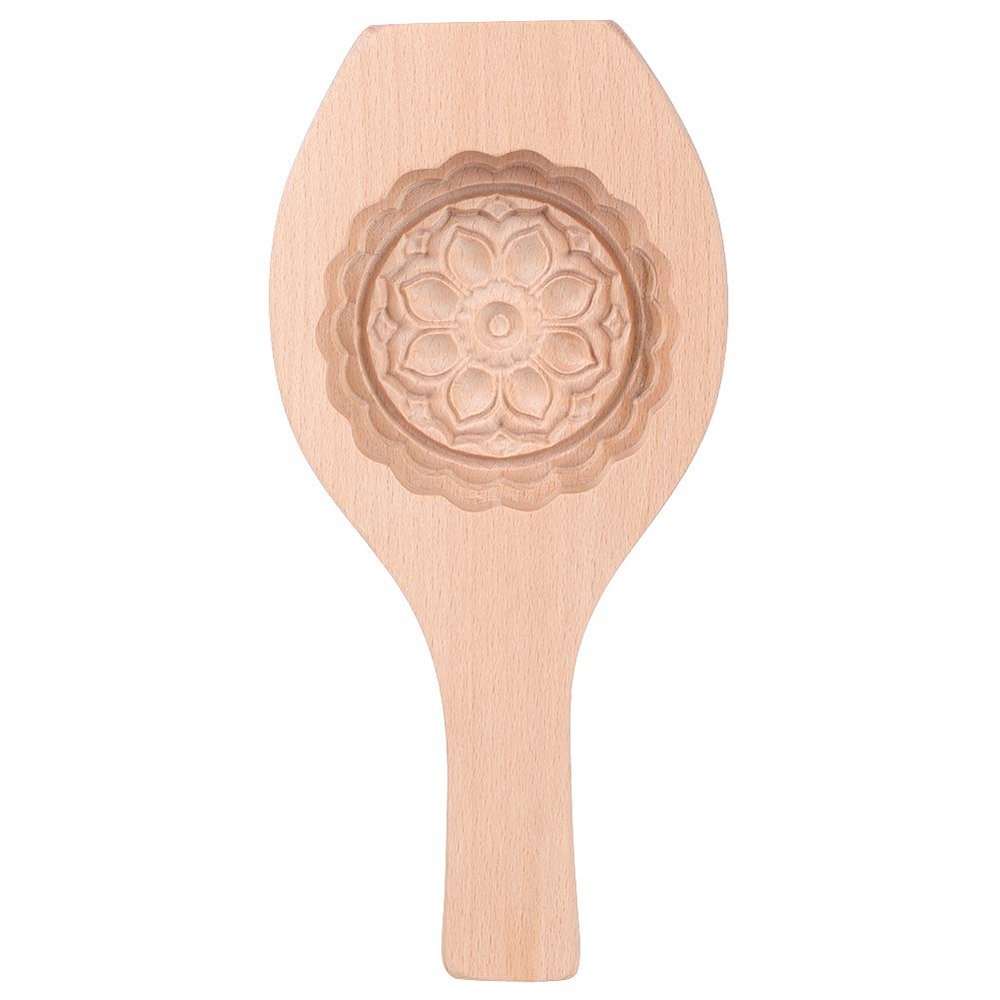 Alvinlite Wooden Mooncake Mold Flower Pattern|Wooden Mould Press Mooncake Mold for Muffin Cookie Biscuit Chocolate Pumpkin Pie |Pattern 1| mooncake mold