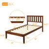 SECOLI Wooden Twin Bed Frame Wood Platform Bed with Headboard/Wood Slat SupportTwin (Walnut) view 2