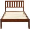 SECOLI Wooden Twin Bed Frame Wood Platform Bed with Headboard/Wood Slat SupportTwin (Walnut) view 4