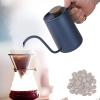 Alvinlite Stainless Steel Gooseneck Kettle|600ML Black/Blue Long Narrow Drip Spout Coffee Tea Pot|Long Gooseneck Spout Kettle with Wooden Handle |blue| pour over view 4