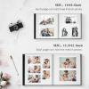 Large Photo Album Self Adhesive Magnetic Scrapbook,Scrapbook Album for 4x6 5x7 8x10 Picture,60 Pages Linen Cover Memory Book for Wedding Family Baby, with Metallic Pen and Scraping Plate(Grey) view 2