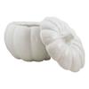 2 Pcs Ceramic Stoneware White Harvest Pumpkin Bowl With Lid 6"Diameter view 3