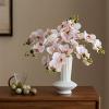 DODXIAOBEUL 4-Pcs Artificial Flowers Real Touch Latex Phalaenopsis 17.7inch Artificial Orchid Stem Bouquets for Wedding Party Home Garden Decor,Light Pink view 3