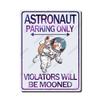 LIUAXICIA Retro Tin Sign Metal Wall Decor Cat Astronaut Parking Only Violators Will Be Mooned Cat Metal Sign Home Garden Restaurant Cafe Office Shop Bar Club Decoration 12x16 inch-Tin Sign view 1
