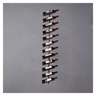 ALDEPO Wine Rack Wall-Mounted | 8/10/12 Bottles | Metal | Elegant Kitchen, Restaurant, Bar or Wine Cellar Storage Room (Color : Dolphin Waves, Size : 12 Bottles)
