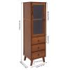 OUKANING 5 Tier Bamboo Storage Cabinet Freestanding Cupboard with 3 Drawers Multi-Purpose Storage Organizer for Pantry Garage Office Living Room Bathroom Entryway 12.6x11.4x43.3in view 3