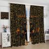 Egyptian Statue Blackout Curtains,Black Background Ancient Golden Egyptian Hieroglyphs Alphabet Pattern Window Drapes,Ancient Culture Asbstract Thermal Insulated Curtains for Living Room 84x84in view 4