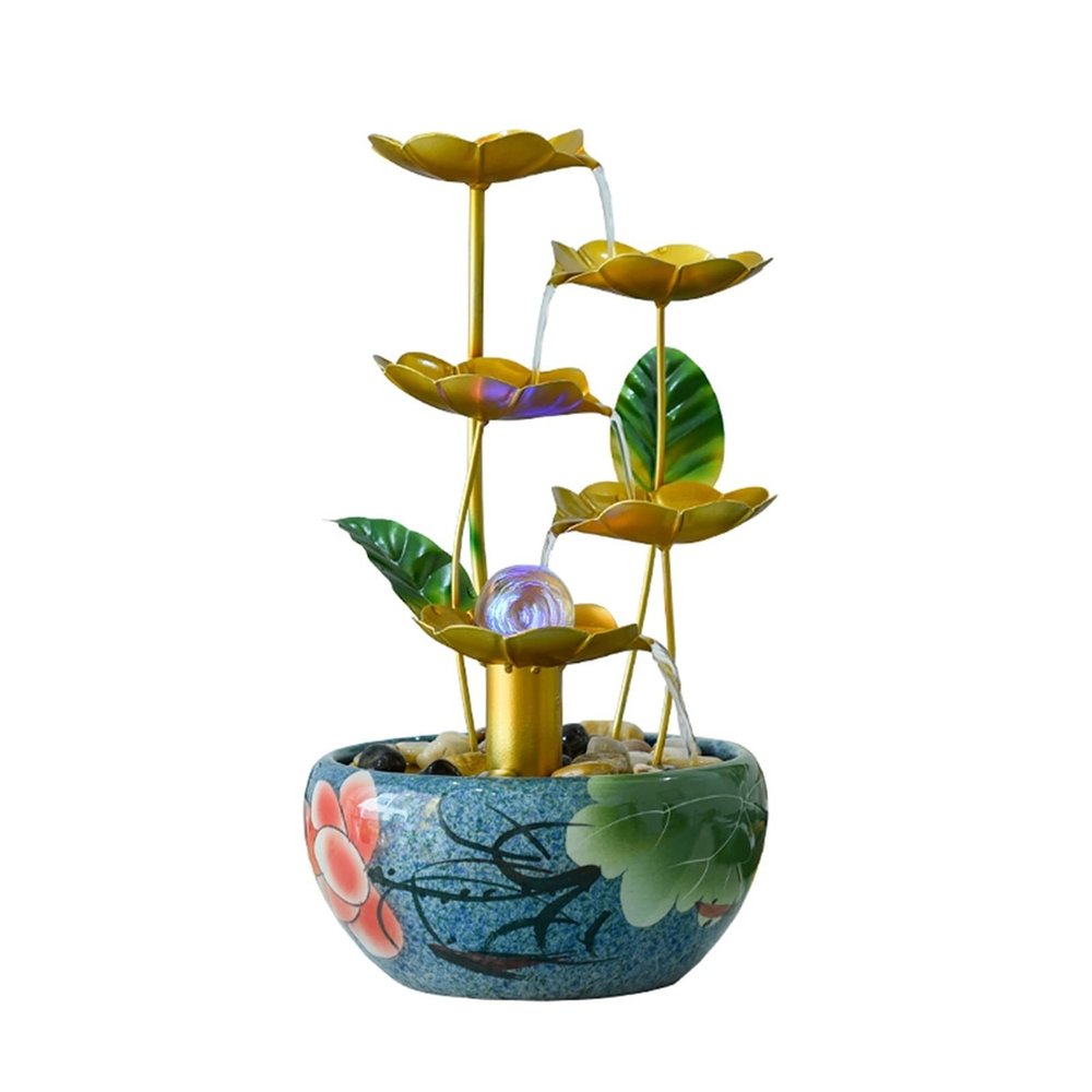 BNNP Tabletop Water Fountain Meditation Fountain Tabletop Fountain Waterfall with Indoor Calming Water Sound for Home Office Bedroom Indoor Fountain (Color : A)