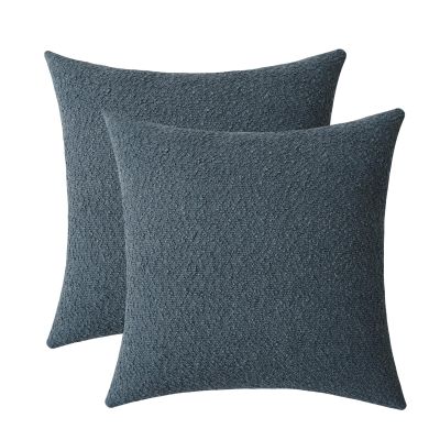 Jeneoo Grey Blue Decorative Square Thick Accent Throw Pillow Covers Fine Textured Boucle Couch Cushion Case for Sofa Decor, Set of 2, 20 x 20 Inch