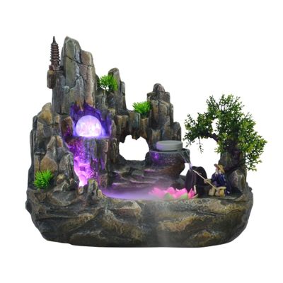 Tabletop Water Fountain Desktop Fountain Waterfall Rockery and Fountain Decoration Living Room Indoor Humidifier Basin Desktop Landscape Indoor Fountain (Size : S)