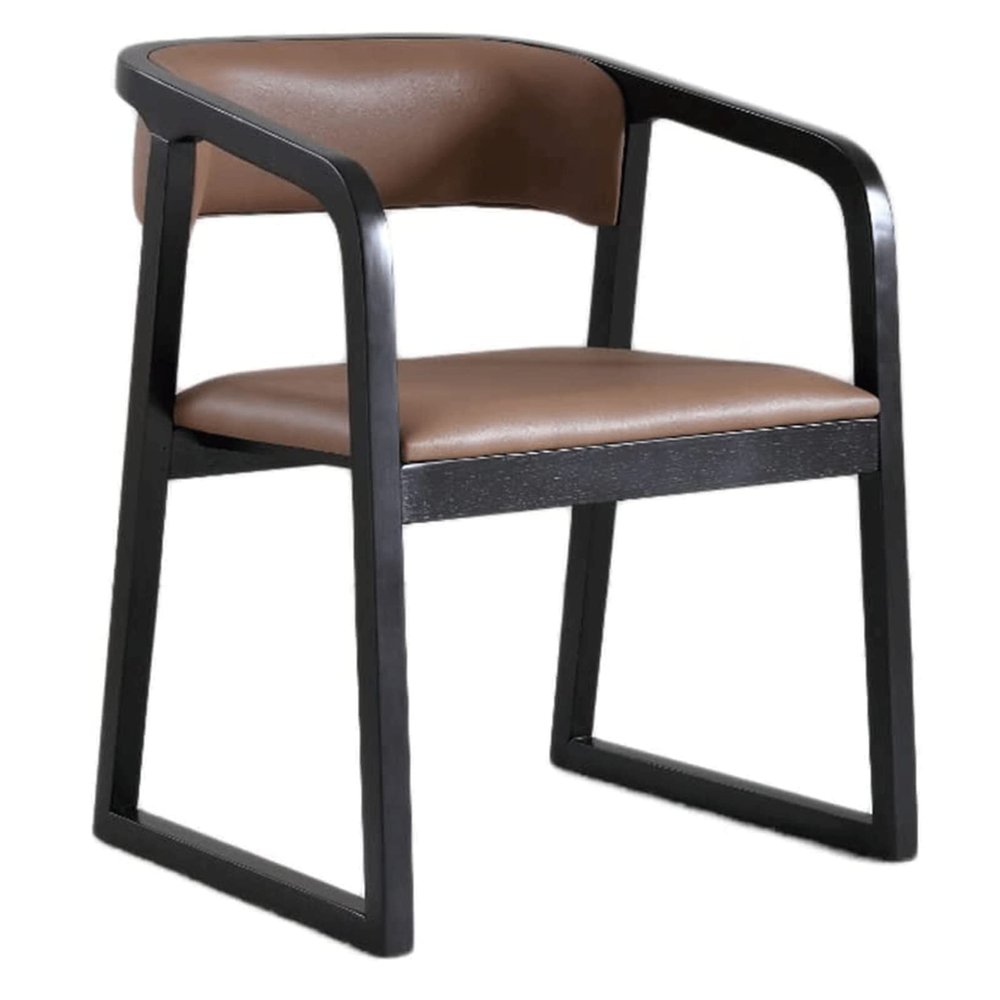 PAASHE Wooden Dining Chairs Comfortable Leather Side Chair Simple Retro Style Kitchen Chair Kitchen Living Room Dining Room Chairs