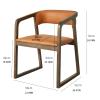 PAASHE Wooden Dining Chairs Comfortable Leather Side Chair Simple Retro Style Kitchen Chair Kitchen Living Room Dining Room Chairs view 3