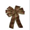 1 Pcs 10" Hand Made Burgundy & Tan Metallic Fall Plaid Wired Wreath Bow Thanksgiving view 3