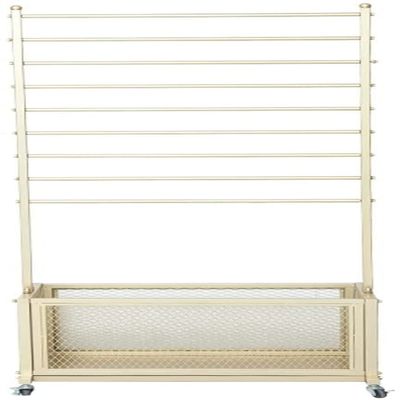 SEVEEZ Display Stand Home Floor Standing Flower Shop Display Rack, Iron Multi-Storey Scarf Display Stand, Flower Packaging Paper Ribbon Storage Rack for Shop (Color : Black, Size : 70x35x170cm)