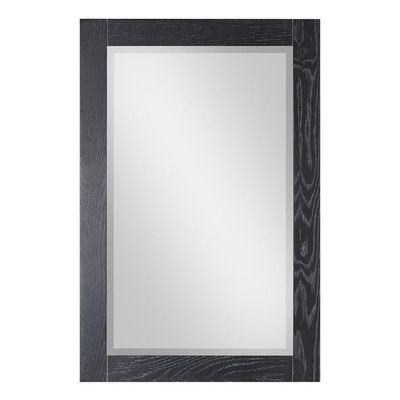 Altair Design Ivy 24" Rectangular Bathroom Wood Framed Wall Mirror in Black Oak