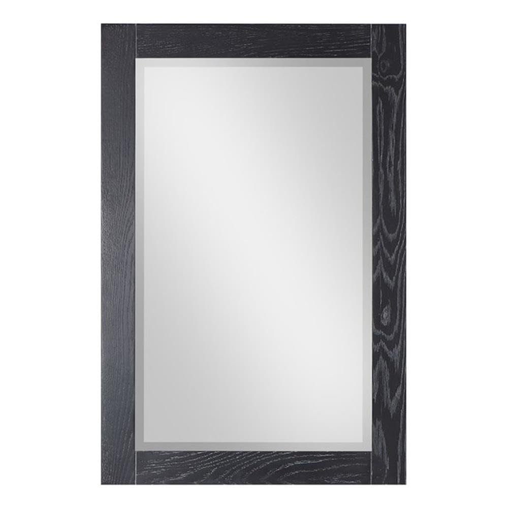 Altair Design Ivy 24" Rectangular Bathroom Wood Framed Wall Mirror in Black Oak
