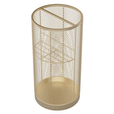 LXLZYXSF Umbrella Organizer Stand - 2 Space Design, Freestanding Round Metal Mesh Canes Holder Walking Sticks Rack for Wall Corner, Entryway, Foyers (Color : Gold, Size : 55x30cm/21.6x11.8inch)