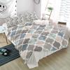 Alandar Home Duvet Cover Sets Retro Moroccan Pattern,3 Piece Bed Set Ultra Soft Quilt Covers and Pillowcases,Blue Grey Geometric Art Microfiber Bedding Set for Bedroom Guest Room Dorm Full view 1