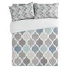 Alandar Home Duvet Cover Sets Retro Moroccan Pattern,3 Piece Bed Set Ultra Soft Quilt Covers and Pillowcases,Blue Grey Geometric Art Microfiber Bedding Set for Bedroom Guest Room Dorm Full view 2