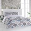 Alandar Home Duvet Cover Sets Retro Moroccan Pattern,3 Piece Bed Set Ultra Soft Quilt Covers and Pillowcases,Blue Grey Geometric Art Microfiber Bedding Set for Bedroom Guest Room Dorm Full view 3