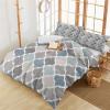 Alandar Home Duvet Cover Sets Retro Moroccan Pattern,3 Piece Bed Set Ultra Soft Quilt Covers and Pillowcases,Blue Grey Geometric Art Microfiber Bedding Set for Bedroom Guest Room Dorm Full view 4