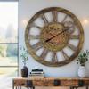 ImprovingLife The Gears Clock 36'' Inch Real Moving Gear Wall Clock Vintage Industrial Oversized Rustic Farmhouse (Gold Antique) view 2