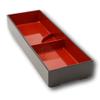 1 Pcs Of Red Black Japanese Long Bento Box With Dividers 3 Compartments Platter Plate view 2