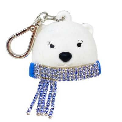 Bath & Body Works Blue Bling Scarf Polar Bear Hand Gel Holder