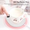 USB Mug Warmer Constant Temp Adjustable Electric Beverage Heating Plate for Ceramic Coffee Cups (White) view 3