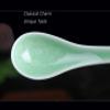 Cooking Spoons Soup Spoon Celadon Cutlery Green Lotus Pattern Spoon, Suitable for Soup, Gravy, Cake, Oatmeal, Dumplings Table Spoons view 3