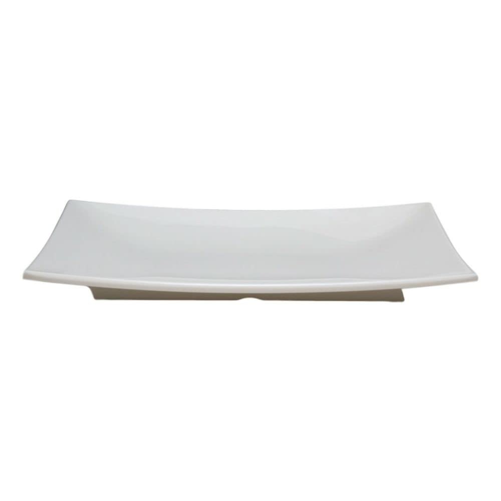 11.5" W Large Modern White Melamine Rectangular Serving Plates Platters Set Of 2