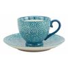 1 Set Of Aqua Blue Swirls Contemporary Designer Ceramic Dinnerware Bowl Mug Plate view 2