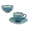 1 Set Of Aqua Blue Swirls Contemporary Designer Ceramic Dinnerware Bowl Mug Plate view 4