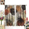 Decorative Blackout Curtains Mid Century Modern Trendy Abstract Seamless Pattern Beige Tone Tropical Leaves Minimalist Art Abstract Modern Art Geometric Shapes Blackout Curtains42x45in view 3