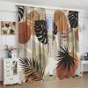 Decorative Blackout Curtains Mid Century Modern Trendy Abstract Seamless Pattern Beige Tone Tropical Leaves Minimalist Art Abstract Modern Art Geometric Shapes Blackout Curtains42x45in view 4