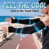 JUSDIQIR Sun Protection Arm Sleeves With Thumb Holes for Men Women, Cooling Compression UV Arm Cover, Outdoor Sports Sleeve (Black 1 pair) view 2