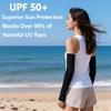 JUSDIQIR Sun Protection Arm Sleeves With Thumb Holes for Men Women, Cooling Compression UV Arm Cover, Outdoor Sports Sleeve (Black 1 pair) view 4
