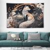 YNEE Japanese Style Mountain White Flowers Fox Tapestry Aesthetic Wall Tapestry for Living Room & Bedroom - 40"x60" view 3