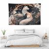 YNEE Japanese Style Mountain White Flowers Fox Tapestry Aesthetic Wall Tapestry for Living Room & Bedroom - 40"x60" view 4