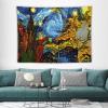 YNEE Tapestry Baroque Shards of Stained Glass Angel Devil Genesis Van Gogh Stars Tapestry Aesthetic Tapestry Wall Tapestry Home Decor for Living Room Bedroom 60"x80" view 3
