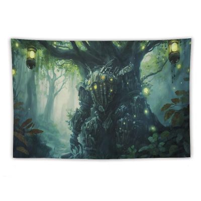 YNEE Tapestry Tree of Life Sci Fi Robot Warrior Tapestry Aesthetic Tapestry Wall Tapestry Home Decor for Living Room Bedroom 60"x90"